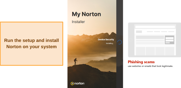 Norton run the setup and install screenshot