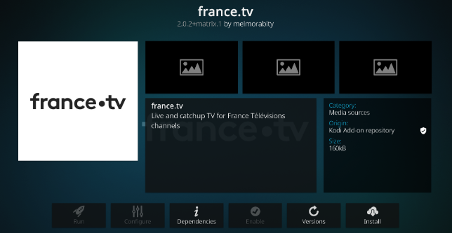 Image of france.tv Kodi add-on