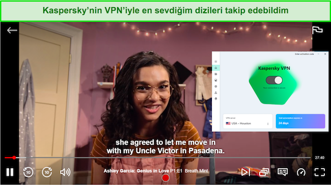 Kaspersky'nin Netflix engellemesini kaldırmasının ekran görüntüsü