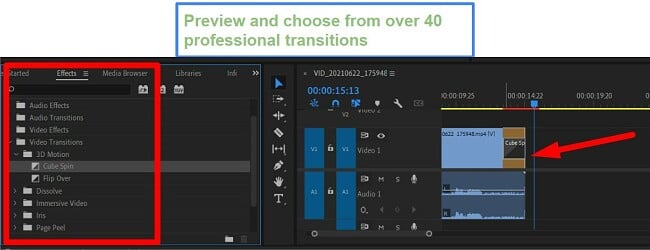 Transitions for premiere pro