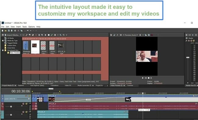 Vegas Magix interface