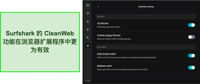 Surfshark CleanWeb 功能