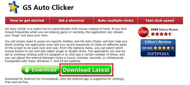 Download GS Auto Clicker - free - latest version