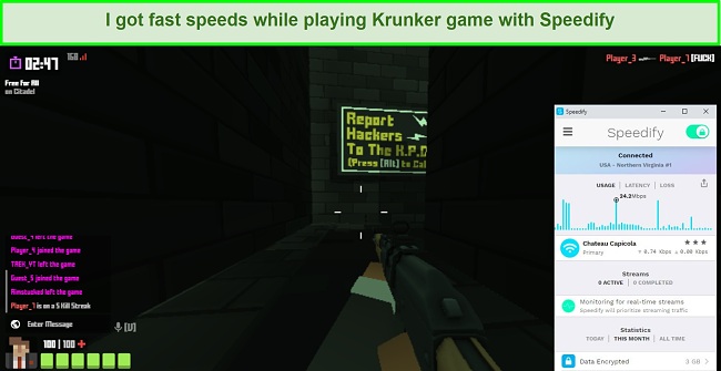 Screenshot gaming with Speedify