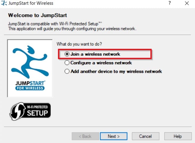 Waircut join a wireless network screenshot