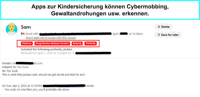 Bark erkennt Cybermobbing