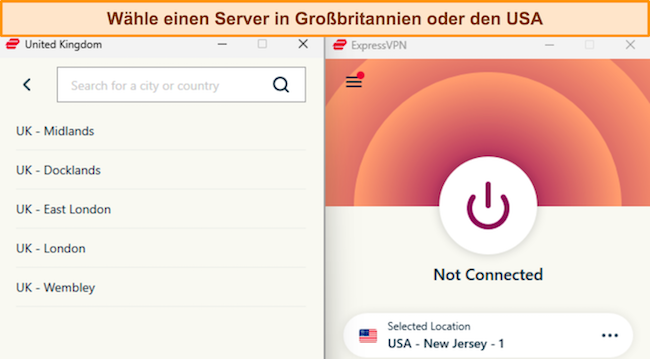 Screenshots des Anmeldevorgangs von ExpressVPN unter Windows