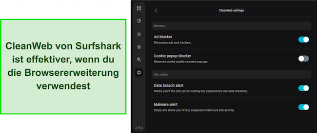 Surfshark CleanWeb-Funktion