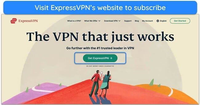 Screenshot of ExpressVPN's homepage