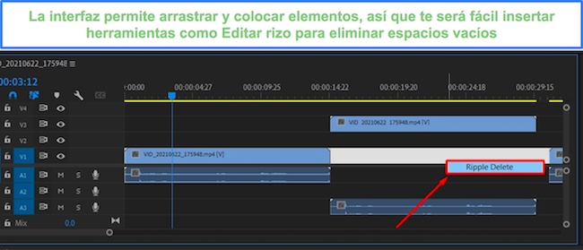 Herramienta de edición ondulada Premiere Pro