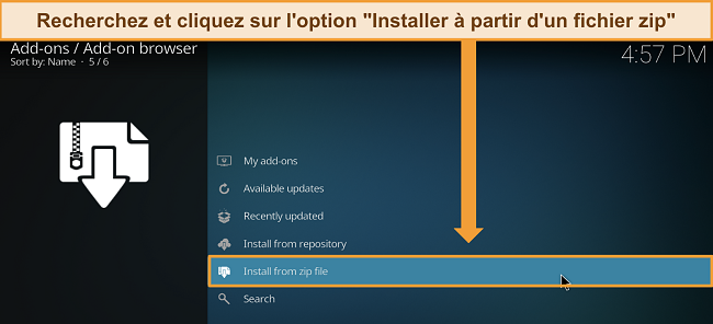 Capture d'écran des paramètres des extensions de Kodi avec 