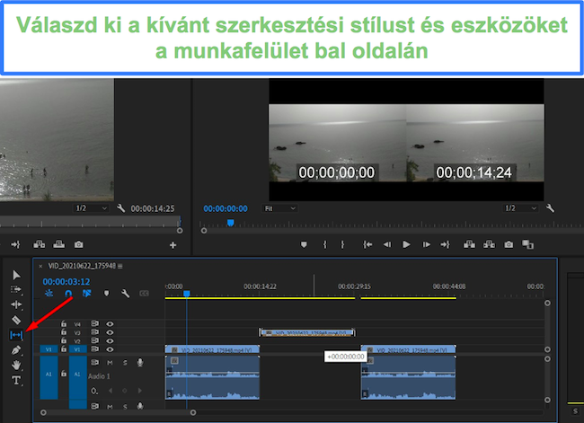 Premiere Pro felület