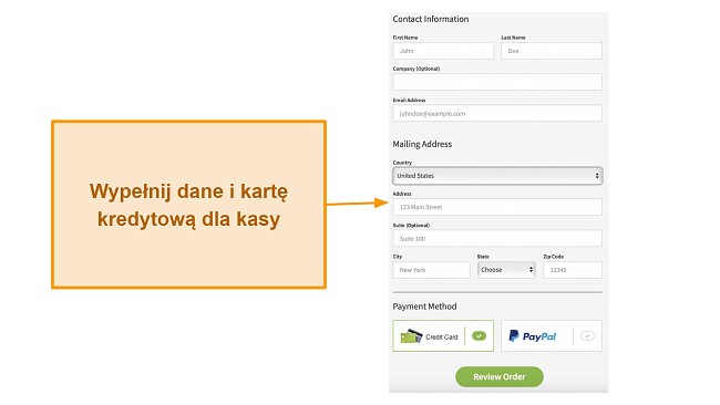 Zrzut ekranu strony internetowej przed kasą Intego