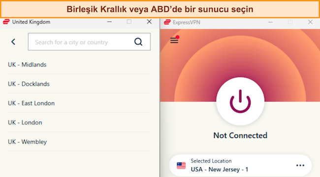 ExpressVPN'in Windows'ta oturum açma işleminin ekran görüntüleri