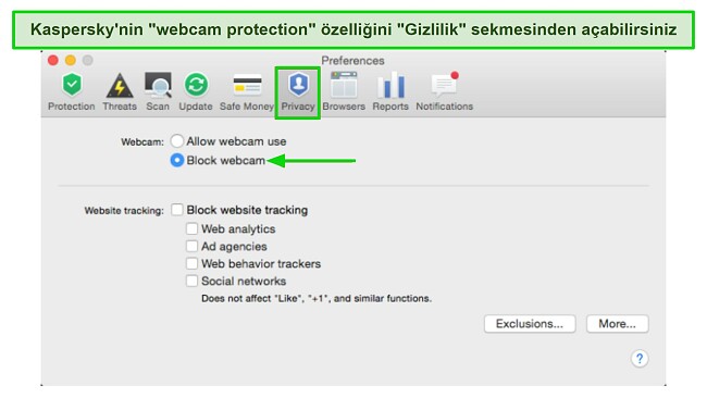 “Block website tracking” (web sitesi takibini engelle) kutusunu da işaretlemenizi kesinlikle tavsiye ederim