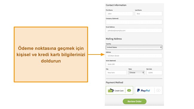 Intego'nun ödeme öncesi web sitesi sayfasının ekran görüntüsü