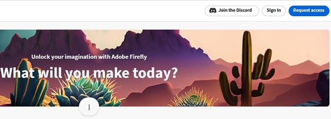 Екранна снимка на заявка за достъп на Adobe Firefly