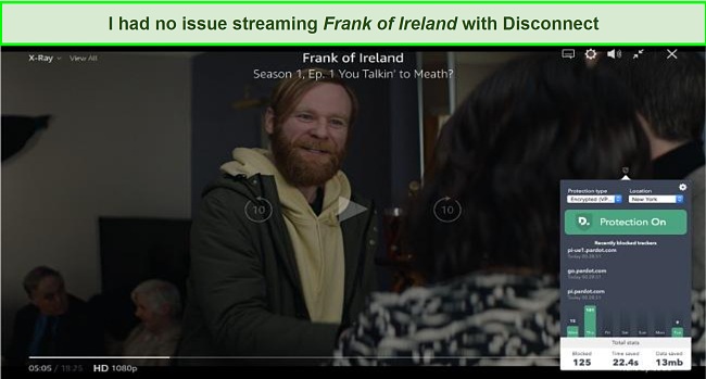 Disconnect Premium unblocking Frank of Ireland on Amazon Prime Video