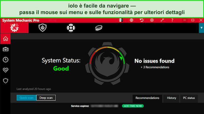 Screenshot dell'interfaccia utente dell'app Windows di iolo