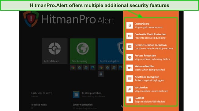 Screenshot of HitmanPro.Alert extra features