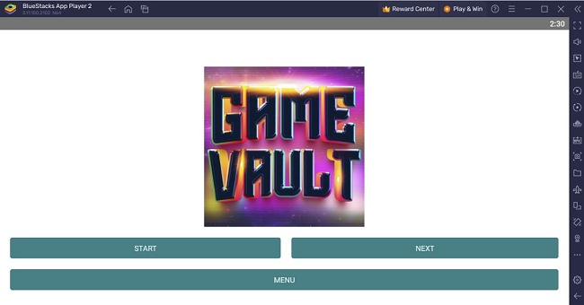 Game Vault start page screenshot
