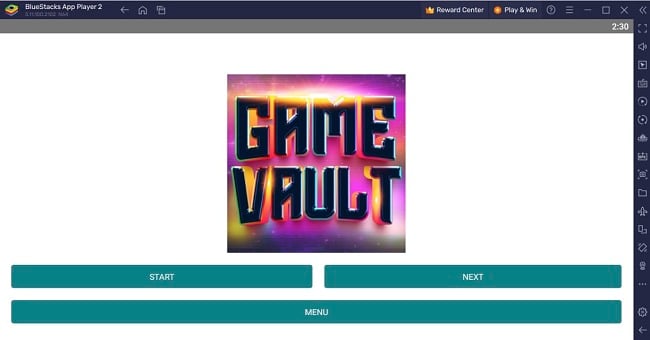 Game Vault start page screenshot