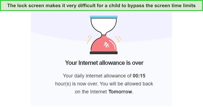 Your internet allowance is over screenshot