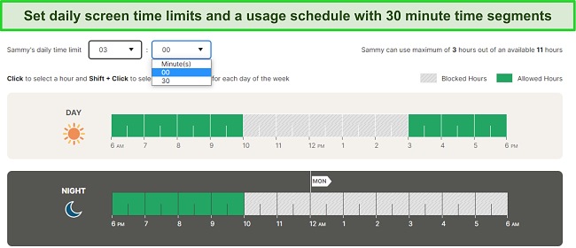 Set daily screen time limits screenshot