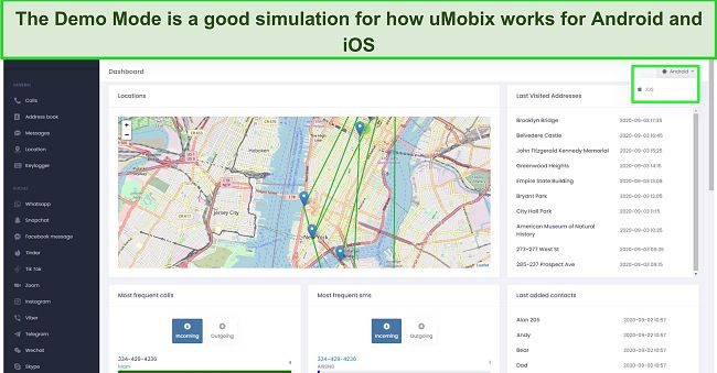 uMobix demo mode screenshot