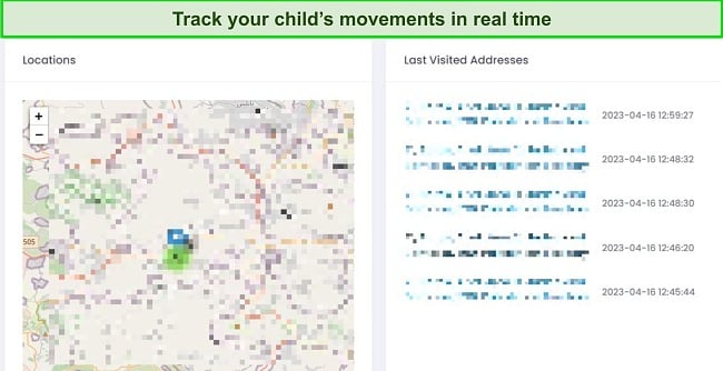 uMobix track movements screenshot