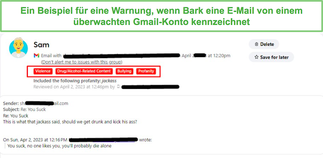 Bark Gmail-Überwachung