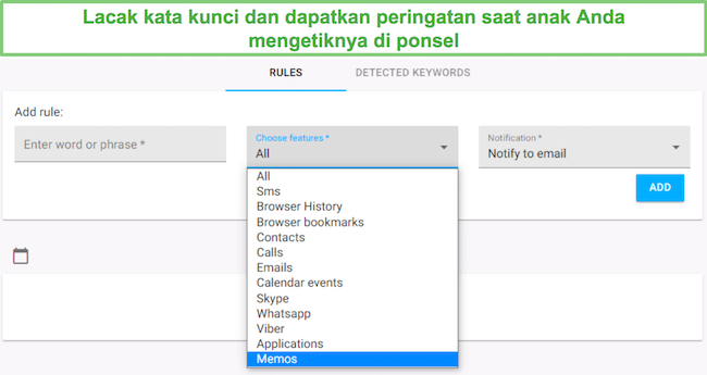 mSpy Lacak kata kunci