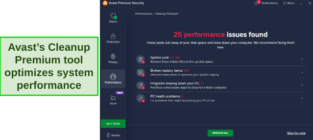 Avast cleanup premium tool screenshot