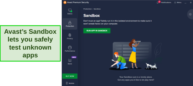 Avast sandbox screenshot