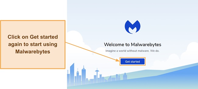 Screenshot showing how to start using Malwarebytes after installing it