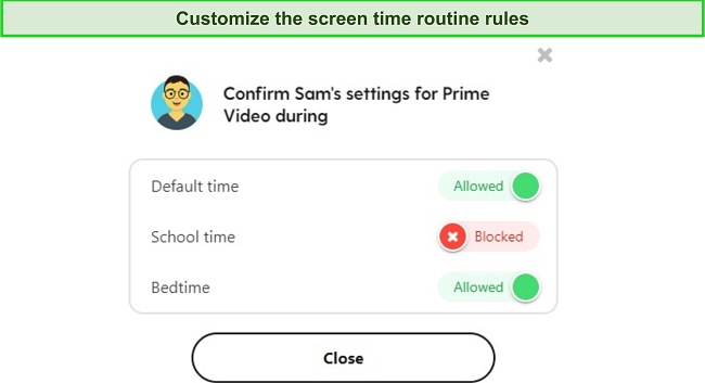 Customize screen time routine rules with Bark screenshot