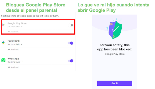 Qustodio Block Play Store funciona