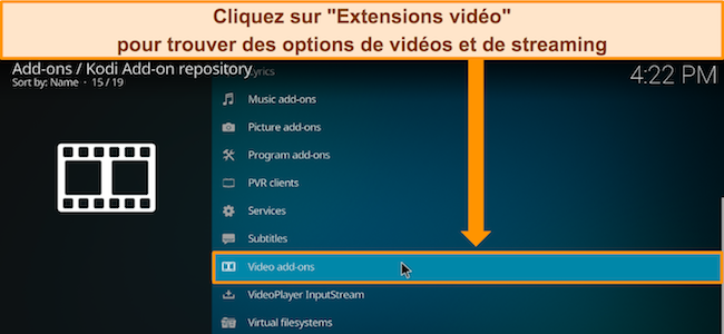 Capture d'&eacute;cran montrant l'option 