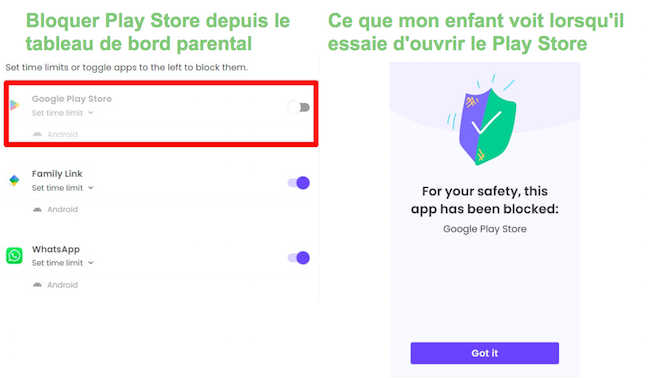 Qustodio Block Play Store fonctionne