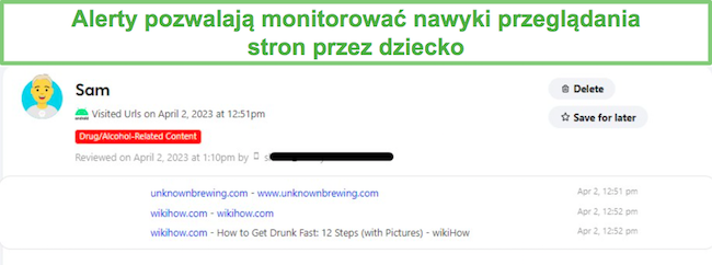 Monitorowanie witryny Bark w przeglądarce Chrome