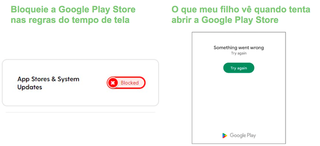 A casca bloqueia a Play Store