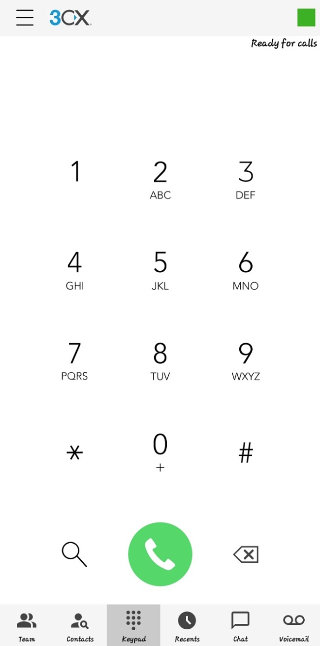 Screenshot der 3CX-Anrufe