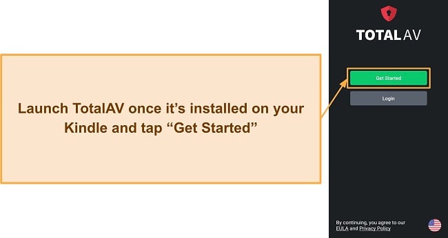 Screenshot showing how to start using TotalAV once it's installed