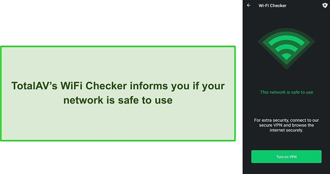 Screenshot of TotalAV's WiFi Checker's scan results