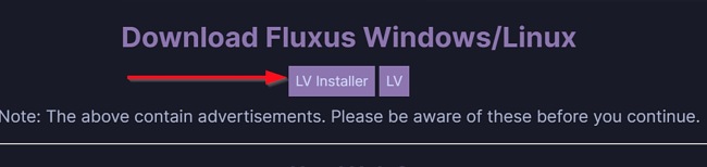 Fluxus download buttons screenshot