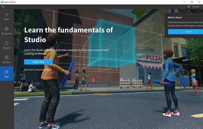 Roblox Studio start tour screenshot