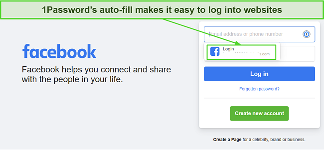 Screenshot showing 1Password's auto-fill feature