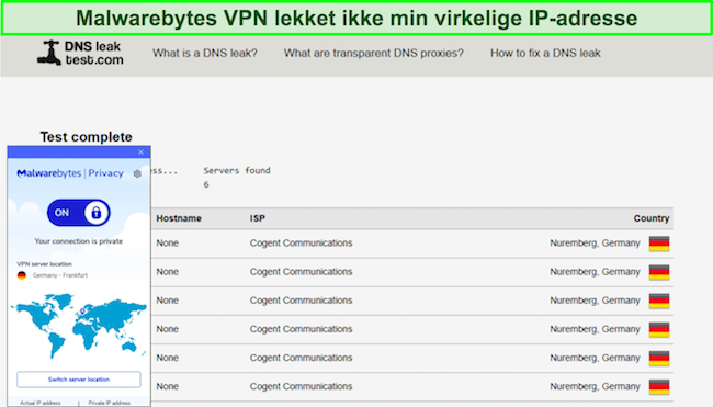 Malwarebytes' VPN viser ingen IP-lekkasjer på tester