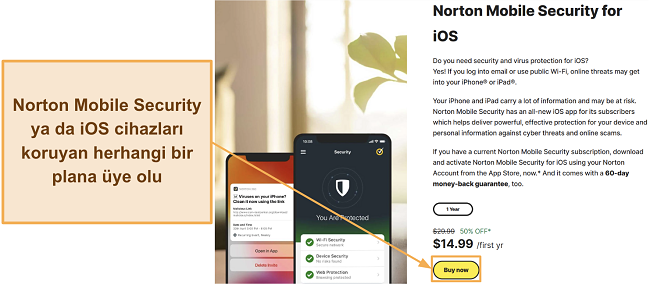 Norton Mobile Security'ye nasıl abone olunur gösteren ekran görüntüsü