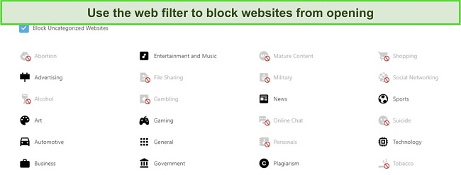 Customize the web filter based on your child’s needs